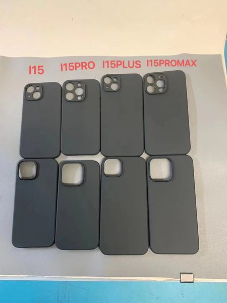 İPhone 15 için 500 Parçası 15 Pro Maks En İyi Kalite Siyah Mat TPU Cep Telefon Kılıfları UV Baskı Karışımı Modeli Bırakın Mesaj