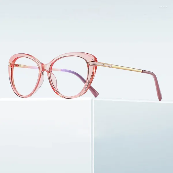 Sonnenbrille Frauen Mode Cat Eye Form Optische Gläser Rahmen Mit Rezept Rezept Weibliche Brillen Stilvolle Vollrand TR-90 Kunststoff Frau
