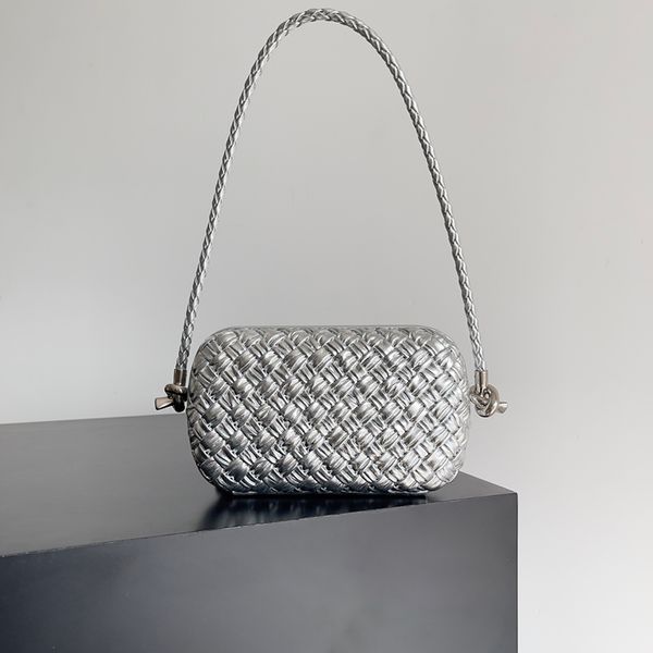 Designer-Beutel, 20 cm, Umhängetasche, luxuriöse Abendtasche, 10A, hochwertige Clutch-Geldbörse, Intreccio-Lammfell, Banketttasche, Damen-Partytasche, Knoten am Riemen 717623 mit Box B69V