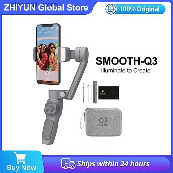 Estabilizadores Zhiyun Smooth Q3 3 eixos Smartphone Gimbal Estabilizador para iPhone 14 13 12 11 Pro X 8 Plus 7 Android Samsung Q231116