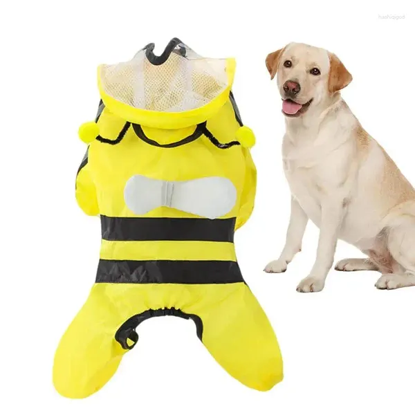 Cão vestuário pet capa de chuva com capuz macacão cães impermeável casaco resistente à água roupas para gatos jaqueta suprimentos