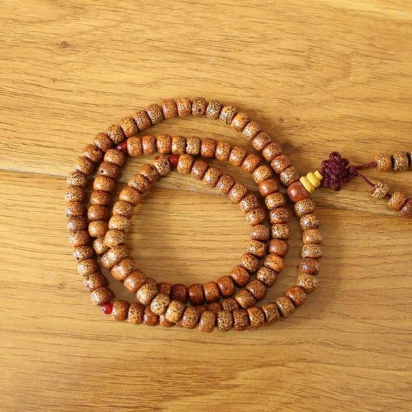 Strand ML219 Vintage Tibetaanse natuurlijke ster maan Bodhi kralen gebed ketting 108 Mala rozenkrans