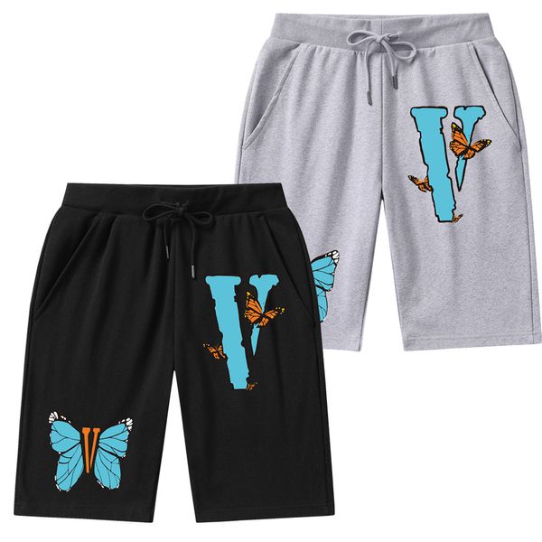 Pantaloni VLONE alla moda, pantaloncini in cotone lavorato a maglia stampati a V larga, pantaloni sportivi versatili unisex, pantaloni da spiaggia estivi, assorbimento del sudore e traspiranti