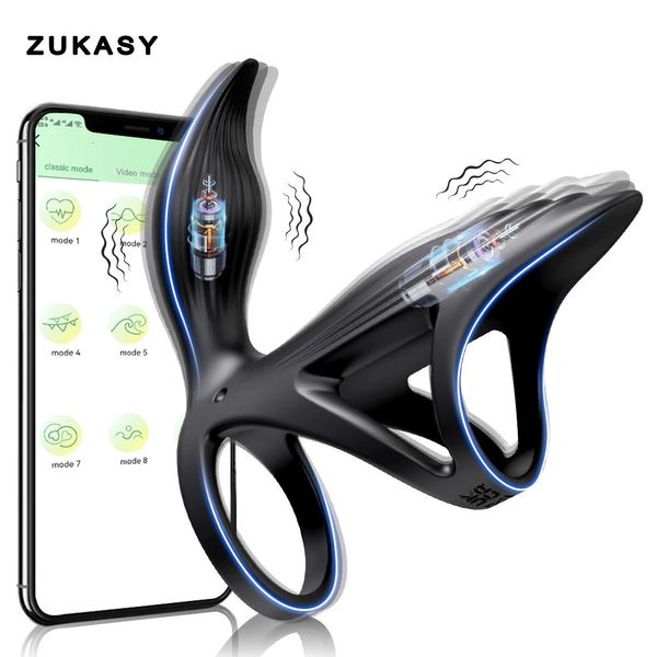 Vibratörler Uygulama Bluetooth Cockring Penis Horoz Yüzük Halk Gecikme Boşaltma Klitoral Stimülatör Seks Oyuncaklar Erkekler İçin Çift Penis Penis Dick Sleeve 231116