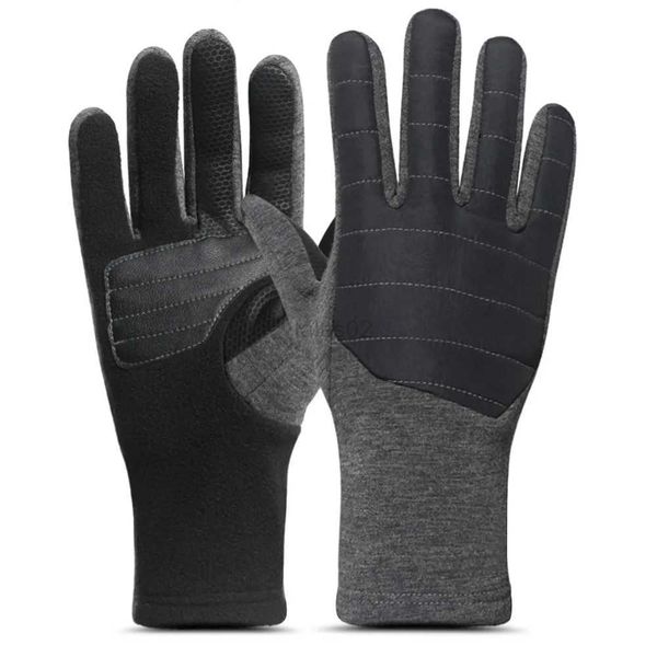 Guanti da sci invernali da uomo in pelle PU touch screen guanti da sci antiscivolo antivento guanti da snowboard tenere al caldo sci moto corsa guanti sportivi zln231116