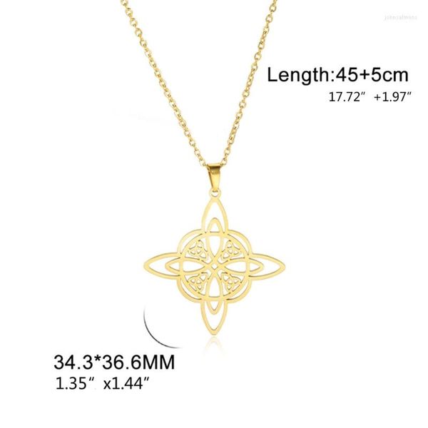 Подвесные ожерелья из нержавеющей стали ведьма кельтская ожерелье для женщин геометрическая цепочка Клавиля Мода Селтская Символ