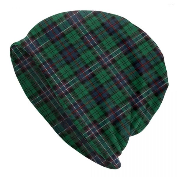 Berets Scottish National Tartan Skullies Beanies Caps Männer Frauen Unisex Street Winter Warme Strickmütze Gingham Plaid Bonnet Hats