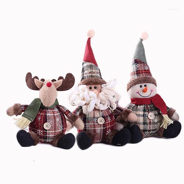 Weihnachtsschmuck 1pcs Schneemann Rentier Plüschpuppe Ornamente Urlaub Weihnachten Jahr Spielzeug Weihnachtsmann Geschenk unter dem Baum BW0061