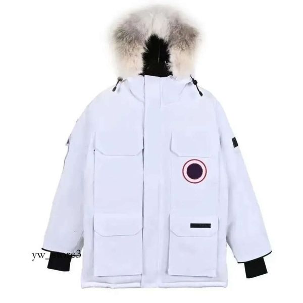 Alta Qualidade Mens Parka Canda Designer Down Canadá Jaquetas Com Capuz Estilo Homens Downs Goose Jacket Casacos Homem Bordado Pato Branco Moda Luxo Down Jacket