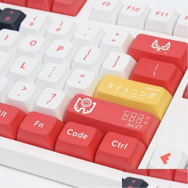 Tastiere 137 tasti/set Xda Profile Bloodsport Red Copritasti per tastiera da gioco meccanica Interruttori Mx Fai da te personalizzato inglese Pbt Key Cap Dr Dhp8D