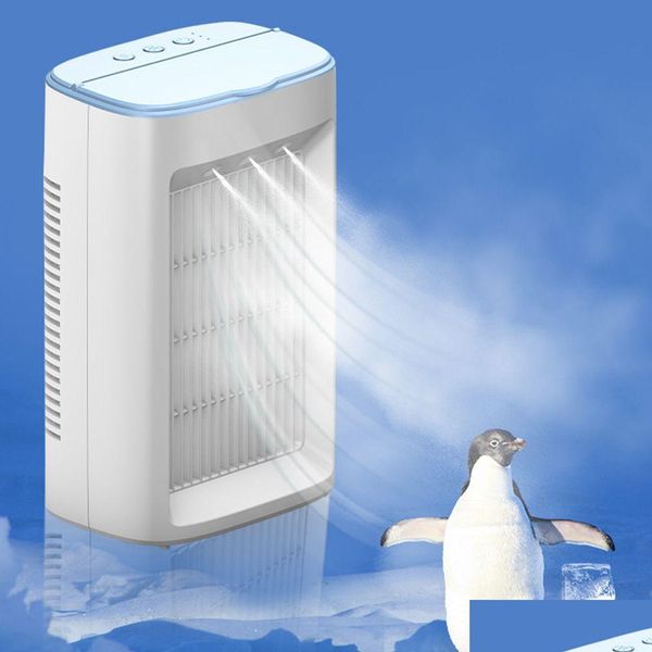 Altro Giardino domestico Altro Giardino domestico Condizionatore d'aria portatile Mtifunction Mini ventilatore USB Dispositivo di raffreddamento elettrico Nebulizzazione d'acqua 3 velocità di marcia Dhigf