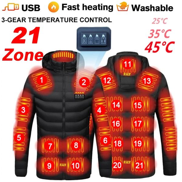 Giacche da esterno Felpe con cappuccio Giacca calda da uomo Zona 21 Giacca calda elettrica USB Giacca calda invernale da donna Giacca parka Nuova giacca in cotone 231116