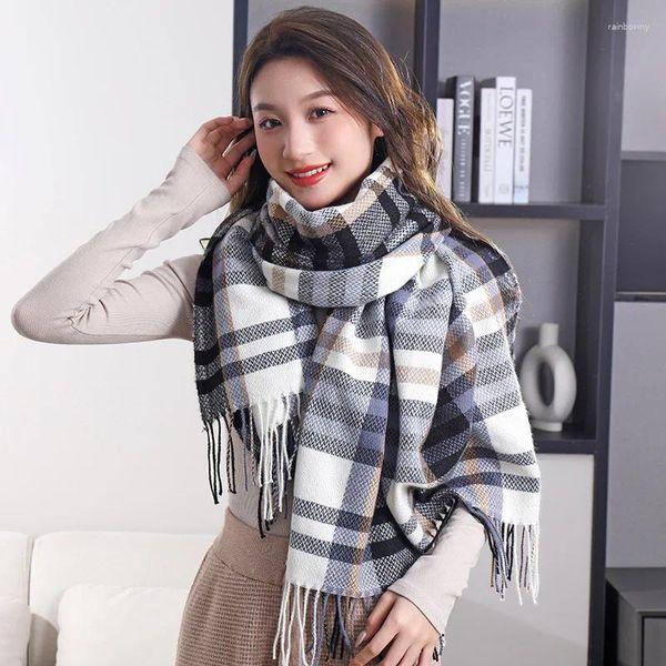 Schals Plaid Imitation Kaschmir Schal Damen Herbst und Winter Warm Paar Lätzchen kalt draußen mit einem langen Schal