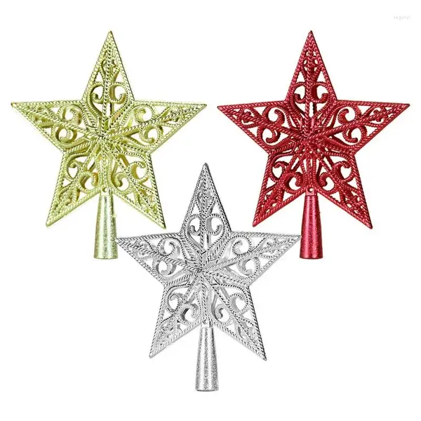 Decorazioni natalizie Ornamenti per stelle in cima all'albero Pendenti a cinque punte da 20 cm Topper scintillante Forniture per feste domestiche