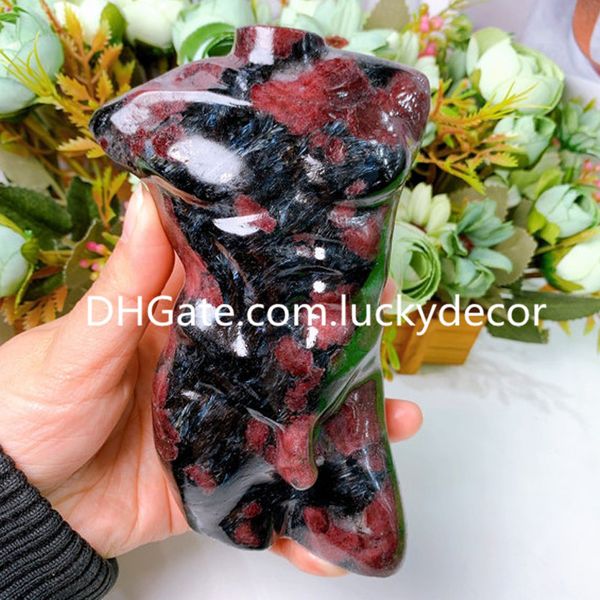 Garnet Arfvedsonite Astrofyllite Havai Fişek Taş Erkek Vücut Dekor Flaş Doğal Kuvars Kristal Erkekler Model Pagan Wicca Tanrı Heykel Heykel Sculpture Örnek Oyma