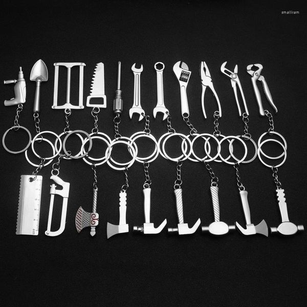 Schlüsselanhänger Mini-Emulationswerkzeug für Männer, Autotasche, Schlüsselanhänger, Outdoor-Kombination, tragbarer Taschenverschluss, Hammerschlüssel, Zange, Schaufel