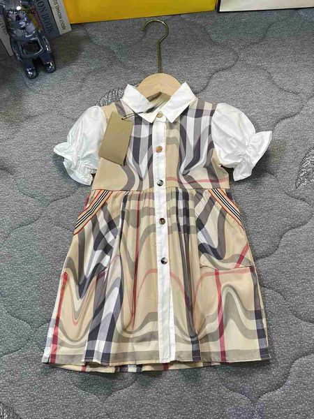 Роскошное дизайнерское платье для девочек высококачественная детская юбка размер 90-140 детская вечеринка одиночная грудь детская лацка