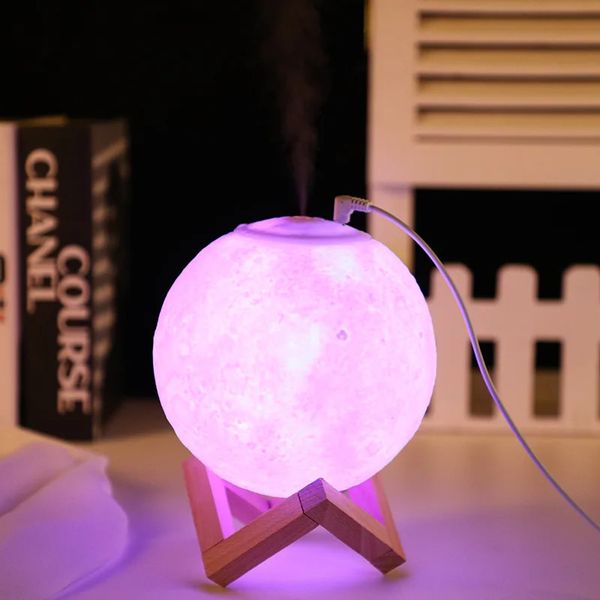 Altro Home Garden Aromaterapia Umidificatore Diffusore 3D LED Moon Light Night USB Ricaricabile Aria 231116