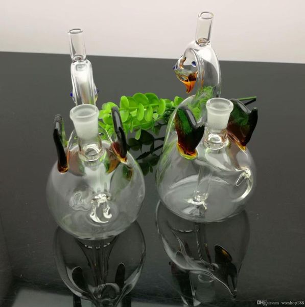 Pipa da fumo Mini bong in vetro Narghilè Forma di metallo colorato Accessori per bottiglie di narghilè in vetro di cigno di vendita calda in Europa e in America