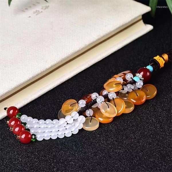 Strand Natural Crystal Agate Peace for Life Auto Ornamenti di pietra a sospensione per auto