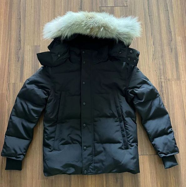 Зимние мужчины вниз куртки настоящий дизайнер мех койота Homme Puffer Outdoor Wursebreaker Jassen Overwear с капюшоном Fourrure Manteau Dow