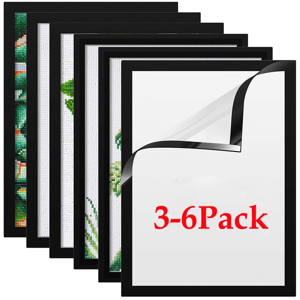 Çerçeveler 3-6pcs HD Net Manyetik Resim Çerçeve Kağıt Bilgisi Duvar Poster Kapı İşareti Tutucu Kendi Yapışkan Manyetik PO Albüm Buzdolabı 230417