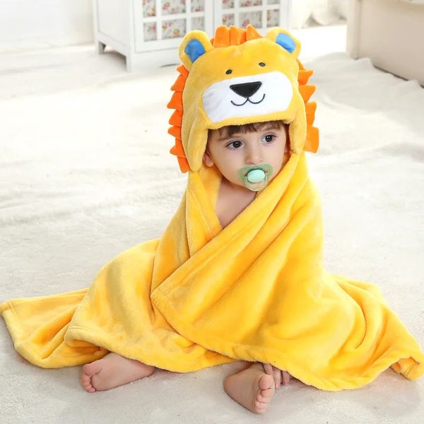 Pijamas leão animal cosplay com capuz bebê infantil menina menino flanela toalha de banho envoltório roupão bonito dos desenhos animados pijama pijamas 231117