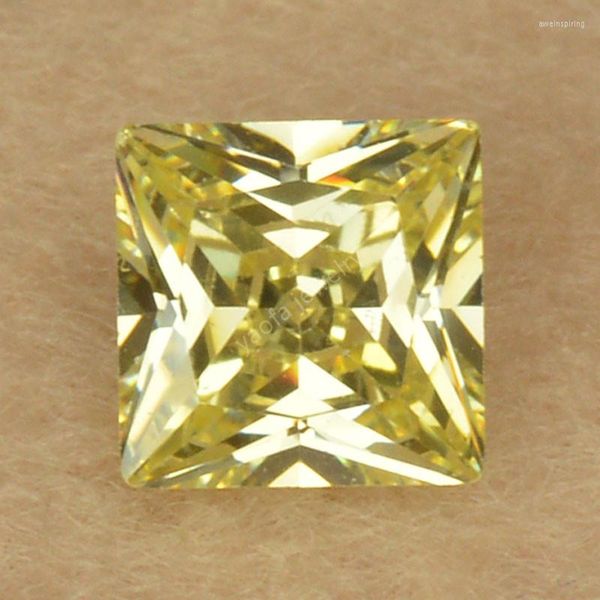 Vendita di perle 2 2-12 12mm 5A LIMINA COLORE GIALLO LEMON CZ CZ GEMS SQUADA PROGETTA CUT TUTTO SINTETICO CUBICO CUSCO CUSCHI