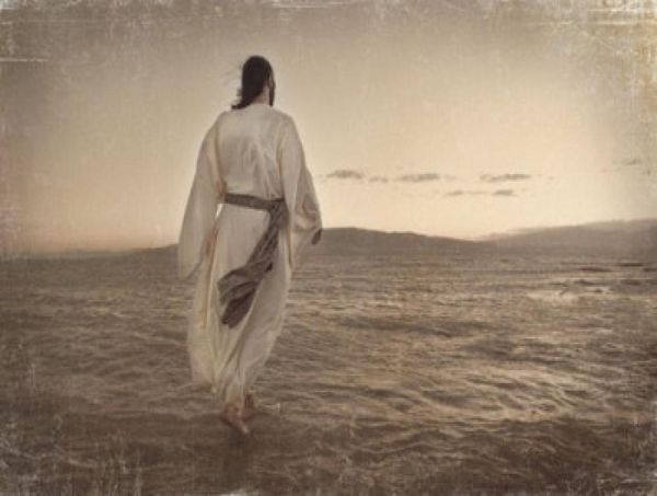 JESUS CHRISTUS WALKING ON WATER VON MELANIE EWINGHandgemalte HD-Druckporträts, Kunstölgemälde auf Leinwand, Rahmen in mehreren Größen Opti9418636