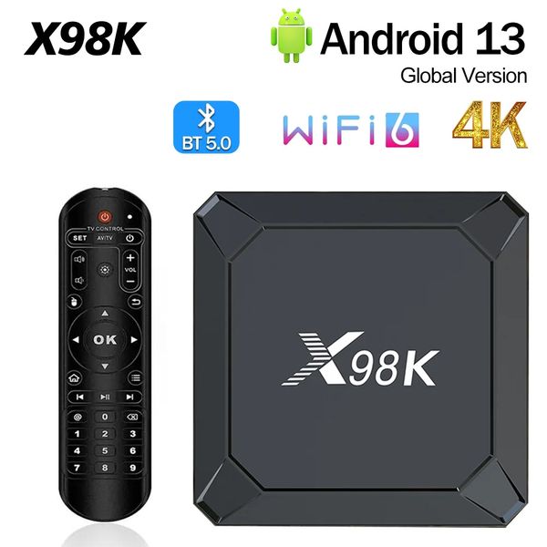 X98K Android 13 Smart TV Box Wifi 6 Rockchip RK3528 2G 16G 2.4G 5G Dua WIFI BT 5.0 16GB 4GB 32GB Set Top TV Box Media Player