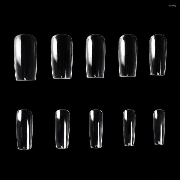 False Nails Kads 500 PCs sem enriquecer dicas de unhas quadradas para extensões Manicure Fake with Gel Polish Resin Material