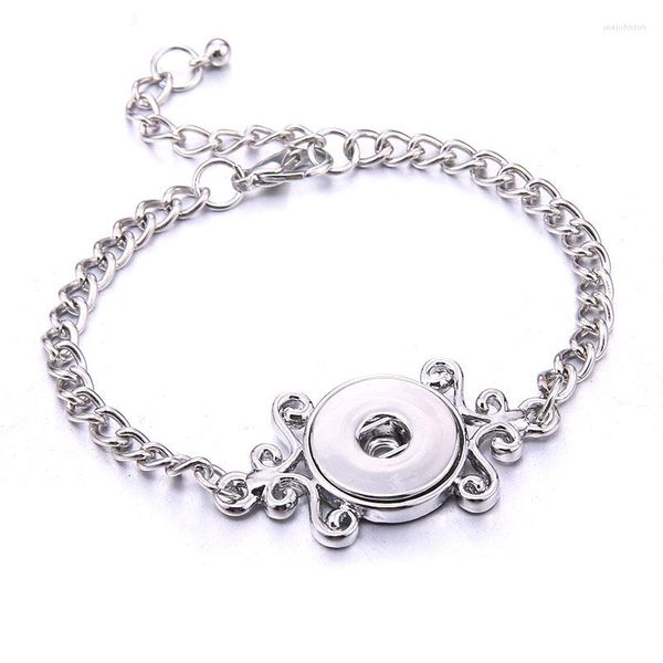 Charm Armbänder 2023 Snaps Schmuck Armband Metall einstellbare Kette 18mm Snaptastknopf austauschbar