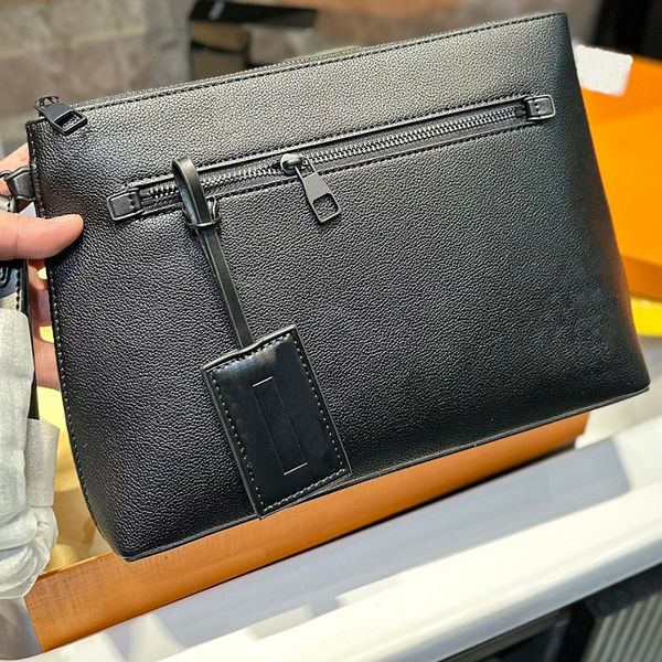 Pochette da uomo Borsa da esterno alla moda Borsa per fotocamera quadrata in metallo con logo in metallo