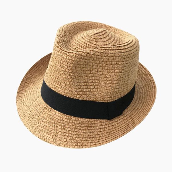 Berets для взрослых детей соломенная шляпа летняя женское складное ковш