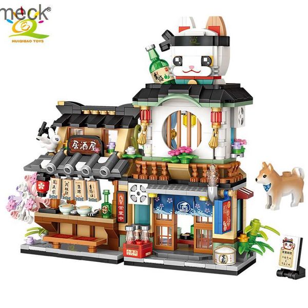 Blocks Huiqibao City Mini Chinese Chinese Street View Merceary Shop Shop Blocks Building Building Food Shop Figures Bricks Toys Child