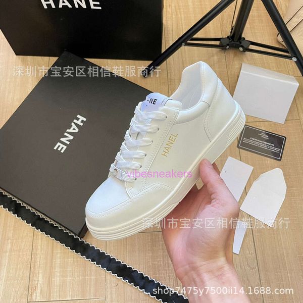 Designerschuhe Frauen Chanelismus Sneaker C 4. Generation Leder weiße Schuhe für Frauen Sommer Schnürung atmungsaktiv und vielseitig lässigen lässigen großen Größe