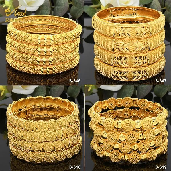 Bracciale di lusso Dubai braccialetti di colore oro per le donne 24K placcato oro indiano braccialetti africani fascino matrimonio etiope arabo gioielli a mano 231116