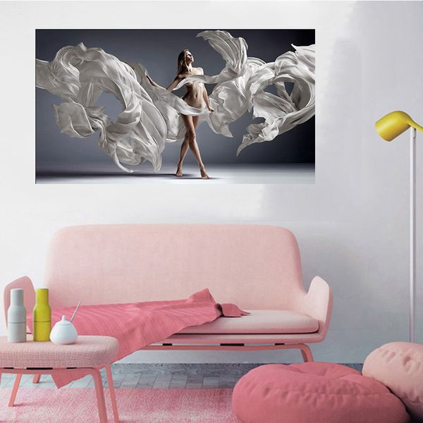 Modern Sexy Lady Dancer Arte da parede Telvas de pintura Fotos Decoração de casa Dança elegante Feminino Posters de arte corporal e decoração de parede impressa