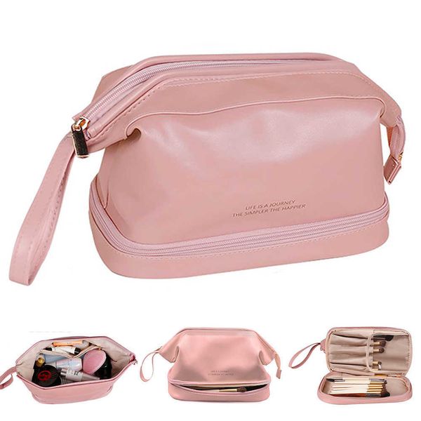 Borse per cosmetici Borsa da viaggio multifunzione di grande capacità Rosa per donna Articoli da toeletta Organizer Ragazza Custodia per trucco Strumento 230417