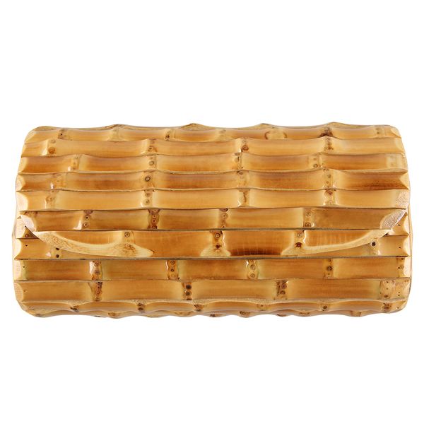 Borse da sera Nilerun Brand Fashion Vintage Retro Hard Wood Rattan Straw Purse Wallet Pochette fatta a mano in radice di bambù naturale unica 230417