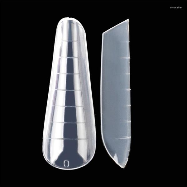 Unghie finte Gothic Dual System Nail Forms Stile Copertura completa Lato dritto Stampo per unghie Estensione trasparente 120 pezzi / scatola