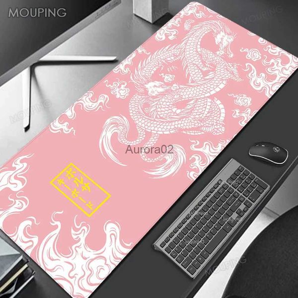 Tappetini per mouse Poggiapolsi Drago rosa Mousepad Arte Tappetini per mouse personalizzati Laptop da gioco Accessori per ufficio Tappetino per computer Tappetino per mouse Kawaii Tappeto per giocatori YQ231117