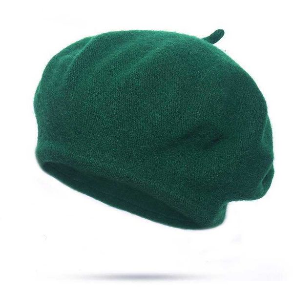 Herbst Winter Günstige Faux Wolle Einfarbig Berets Caps Weibliche Motorhaube Frauen Caps Dame Maler Alle Passenden Warm Wandern Hut 230920