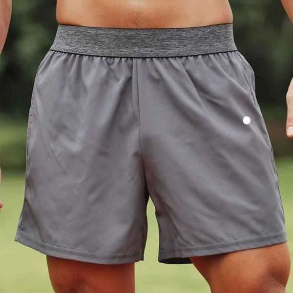 Lulus shorts masculinos esportes ao ar livre lululemens fitness de secagem rápida yoga treinamento masculino montanha correndo calças elásticas 2 bolsos laterais calça curta corrente de maré alta