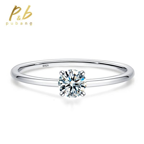 Eheringe PuBang Fine Jewelry 925 Sterling Silber 4MM GRA Diamant Verlobungstag für Frauen Geschenk Großhandel 231117