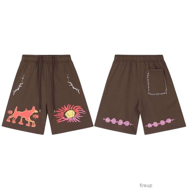 Designer curto moda casual roupas praia shorts travi scotts cactus jack fw22 personagem dos desenhos animados imprimir casual shorts femininos masculinos
