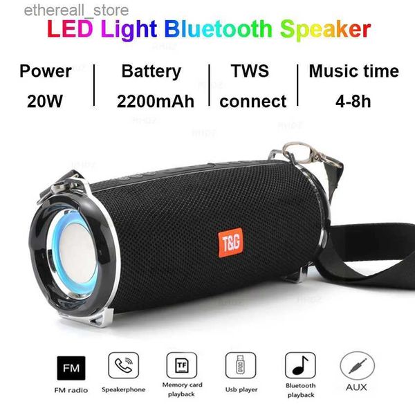 Handy-Lautsprecher Tragbarer Lautsprecher Drahtlose Bluetooth-Lautsprecher Bluetooth Leistungsstarker High BoomBox Outdoor-Bass-Subwoofer HIFI FM-Radio mit LED-Licht Q231117