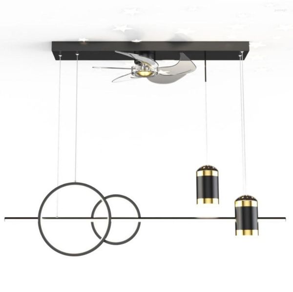 Lâmpadas pendentes fã de teto de restaurante nórdico com luzes de controle remoto decoração de sala de estar inteligente lamparas