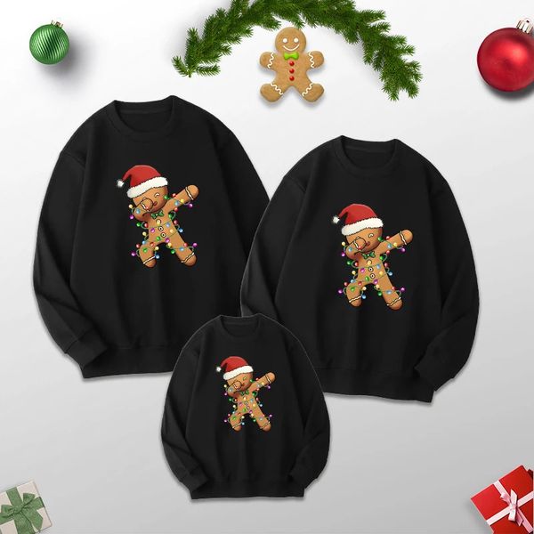 Família combinando roupas combinando roupas de família natal jersey natal engraçado jumper gingerbread man suéter boneco de neve camisa adulto crianças bebê roupas de inverno 231117