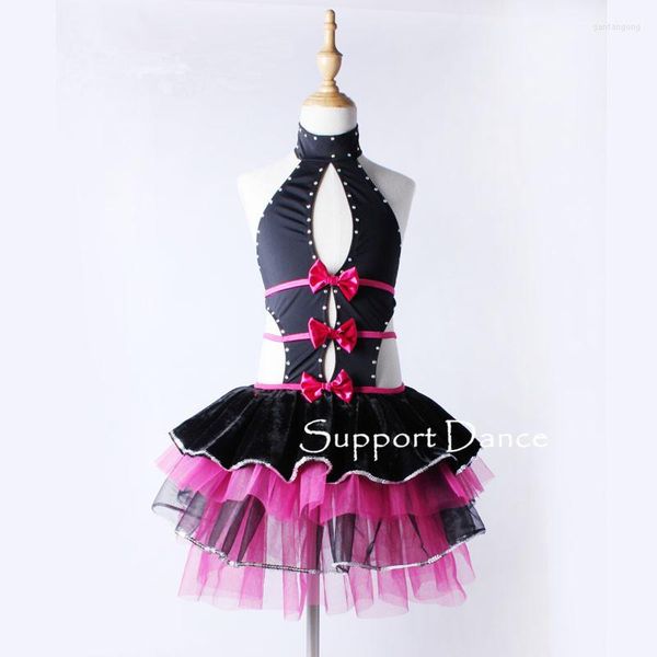 Stage Wear Girls Women Sexy Backless Latin Dress Kids Kids Adult Bow Dance Costume C141